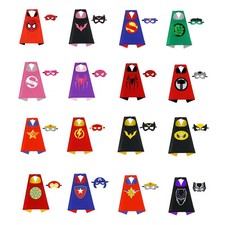 Kids Superhero Capes and Masks Set Dress Up Costumes Birthday Halloween Gifts