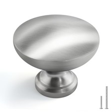 Brushed Nickel Cabinet Knobs 10 Pack, Satin Nickel Round Drawer Knobs, Heavy ...