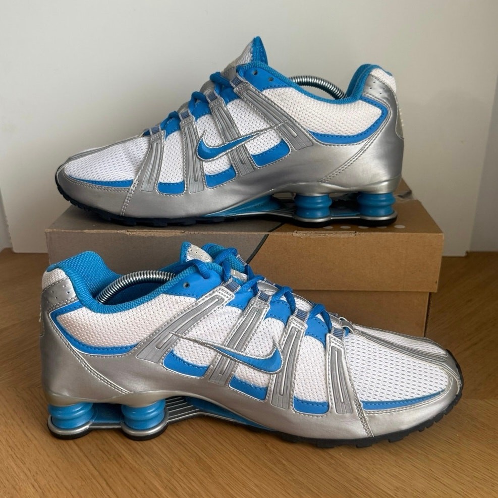 Rare Nike Shox Turbo Silver/Blue/White Men Sneakers 309253-041- SZ 12 image 9