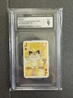 1999 Bicycle Pokemon Mini Playing Card Meowth PSA 9 Red Deck Jack Diamonds