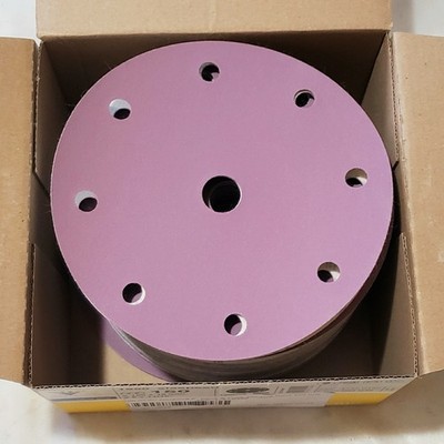 Sia Abrasives 2237.4737.0150 Paper Backed 6'' Hook & Loop 9 Hole Sanding Disc