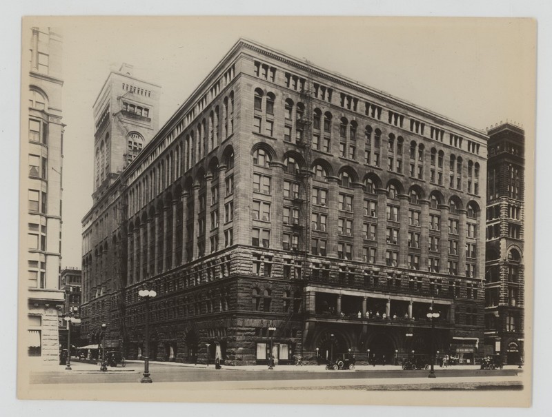1910s Chicago Auditorium Building From Michigan Avenue Taxis Out Front Photo