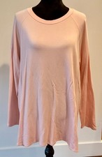 EILEEN FISHER PINK RAGLAN SLEEVE LIGHTWEIGHT Cotton Tunic Sweatshirt Oversize 1X