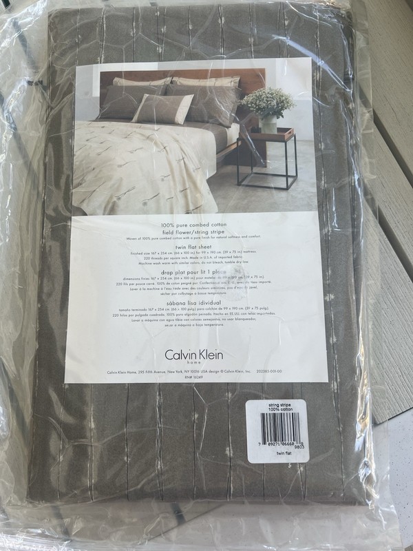 Calvin Klein String Striped Flat Sheet Twin