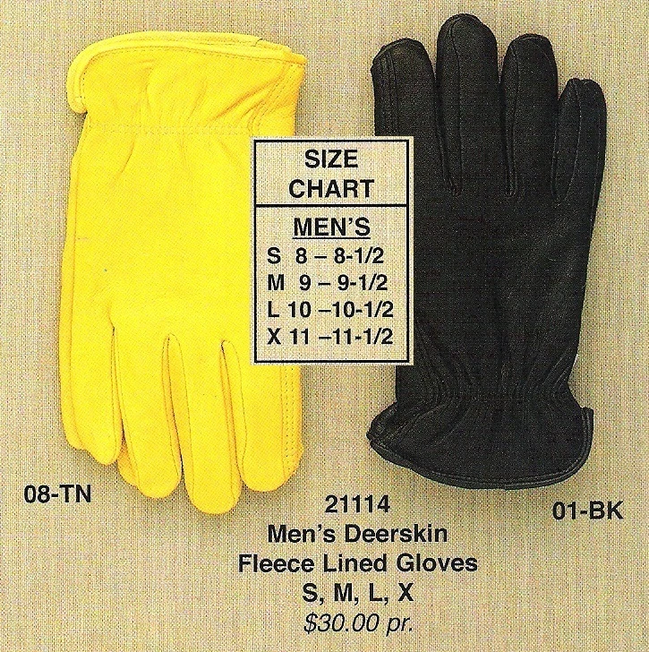 New! HD Xtreme - MEN'S INSULATED Leather GLOVES - Deerskin - 3M Thinsulate Lined