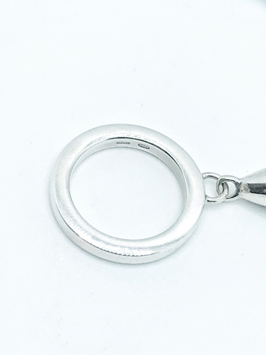 Gucci Sterling Silver Teardrop Charm Ring Size 5.5 | eBay