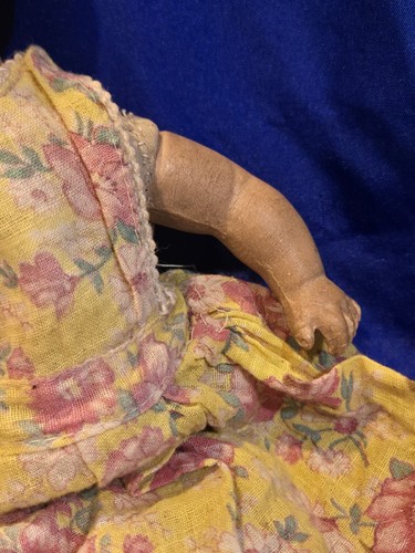 Vintage Spooky Baby Doll Composition Cracked Head Halloween Prop - Picture 3 of 6