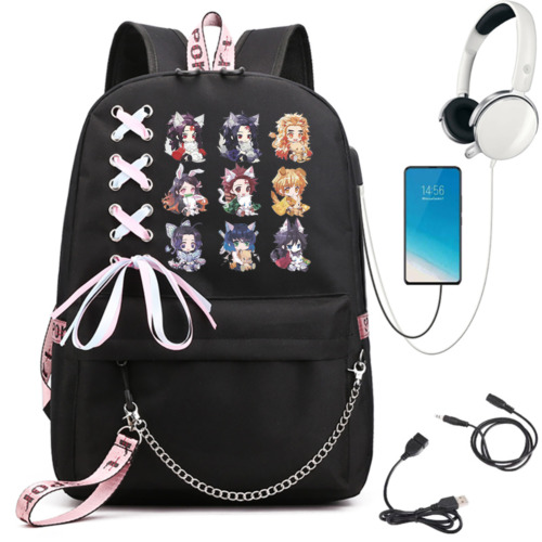 Mochila escolar Anime Demon Slayer Bolso escolar Bolsas de viaje de hombro adolescente Mochila Regalo - Imagen 20 de 27