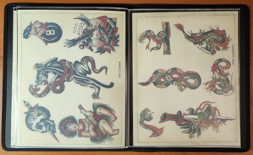 47 Blatt Joe Lieber traditionelles Vintage-Stil Tattoo Flash Portfolio Buch NYC - Bild 19 von 24