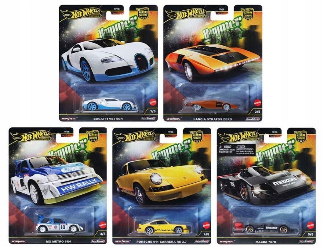 HOT WHEELS PREMIUM CAR CULTURE HAMMER DROP set of 5 cars