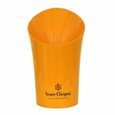VEUVE CLICQUOT CHAMPAGNE 15" ORANGE ACRYLIC PLASTIC ICE BUCKET MAGNUM NEW