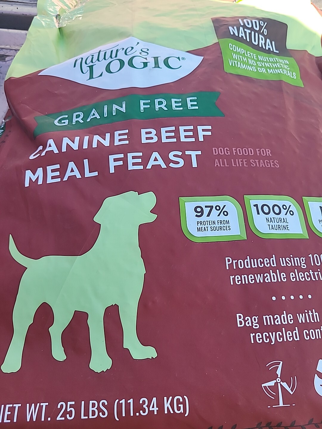 Nature's Logic Canine Beef Meal Feast Grain Free 25 Lbs Sm Nick Free Ship 06/26