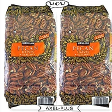 4 LBS  Kirkland Fancy Shelled Pecan Halves Nuts  (2 x 32oz.)