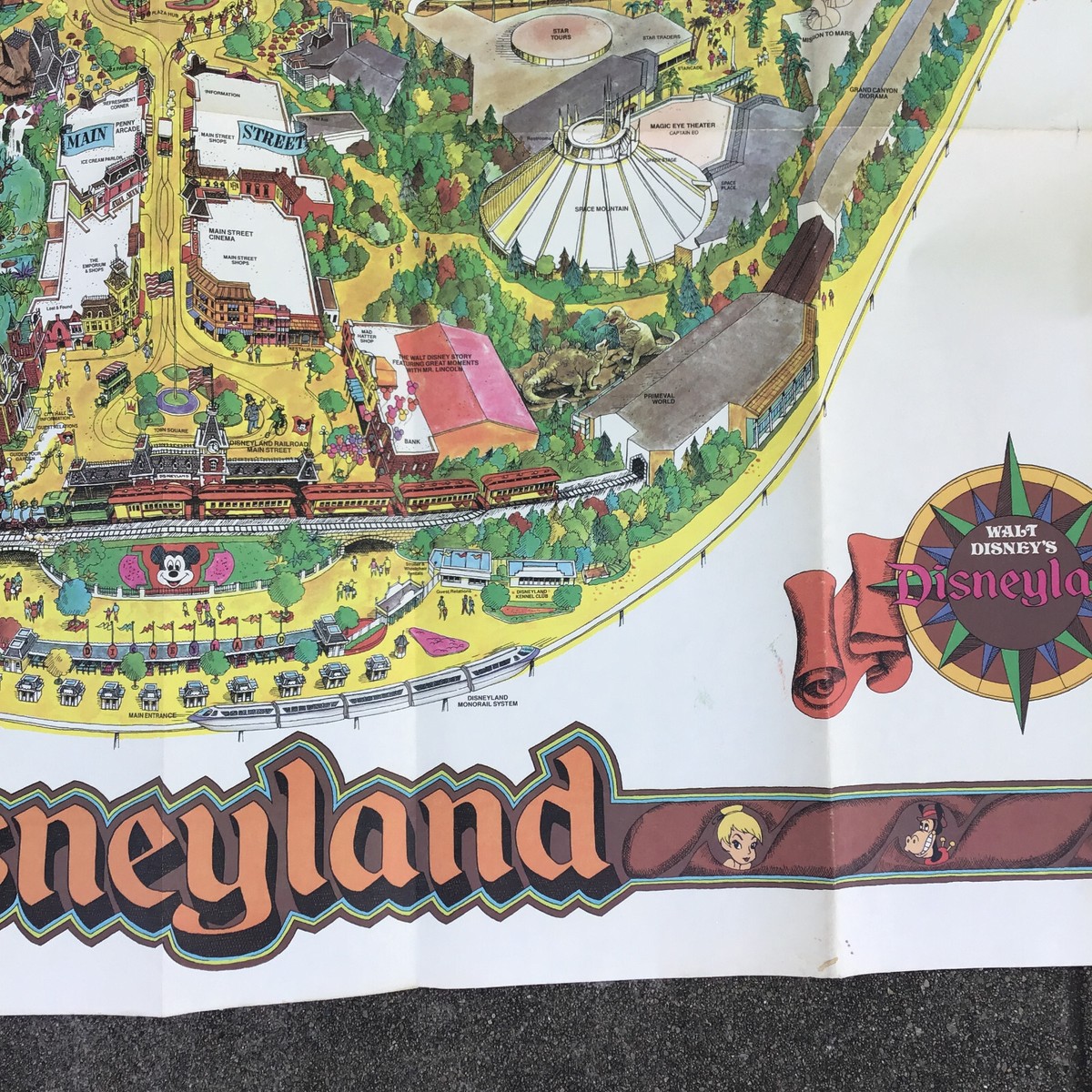 1987年　ディズニーランド園内マップ　額入り大型94cm　岐阜より迅速発送 1987年 ディズニーランド園内マップ 額入り大型94cm 岐阜より
