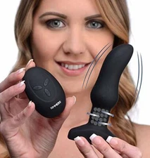 Rimmers Slim M Curved Rimming Anal butt plug Vibrator Vibe w/ remote-control