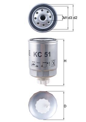 Mahle KC 51 Kraftstofffilter FüR CitroËN Passend FüR Fiat-image