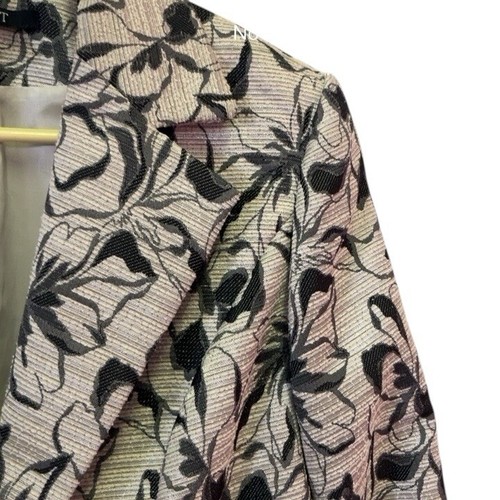 Giacca blazer Insight donna taglia 8 panna nero stampa cravatta chiusura davanti - Foto 4 di 9