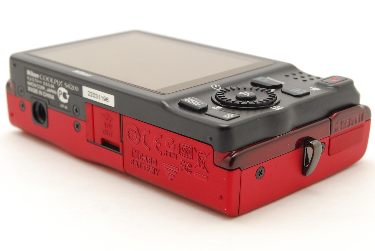 MINT BOXED】Nikon COOLPIX S6200 Red 16.0MP 10x Digital Camera From