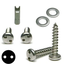 Anti Theft License Plate Screw Kit Stainless Steel Tamper Proof Spanner Pan Head