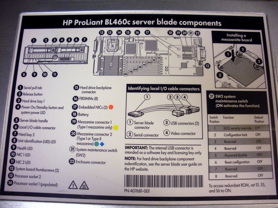 HP 459484-B21 BL460c G1 E5440 QC 2.83GHz (1P), 2GB Blade Server - Image 3 of 4
