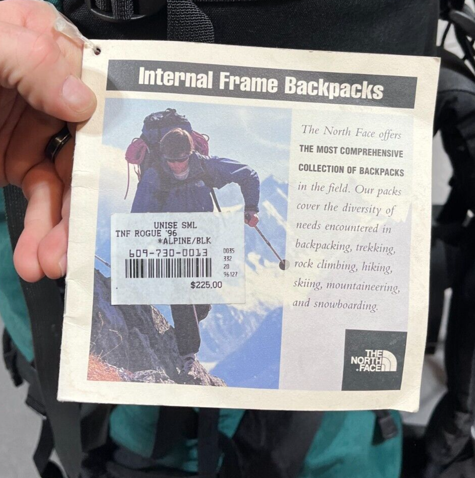 Rare 1996 The North Face Rogue Medium Capacity Internal Frame Backpack ML NOS 1996 The North Face Rogue Medium Capacity Internal Frame  main image 3