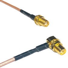 RG316 SMA FEMALE to RP-SMA FEMALE ANGLE RF Cable Rapid-SHIP LOT