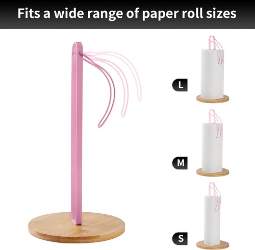 Wood Paper Towel Holder with Fixer, Paper Towel Holder Countertop, Kitchen Towel - Picture 4 of 4