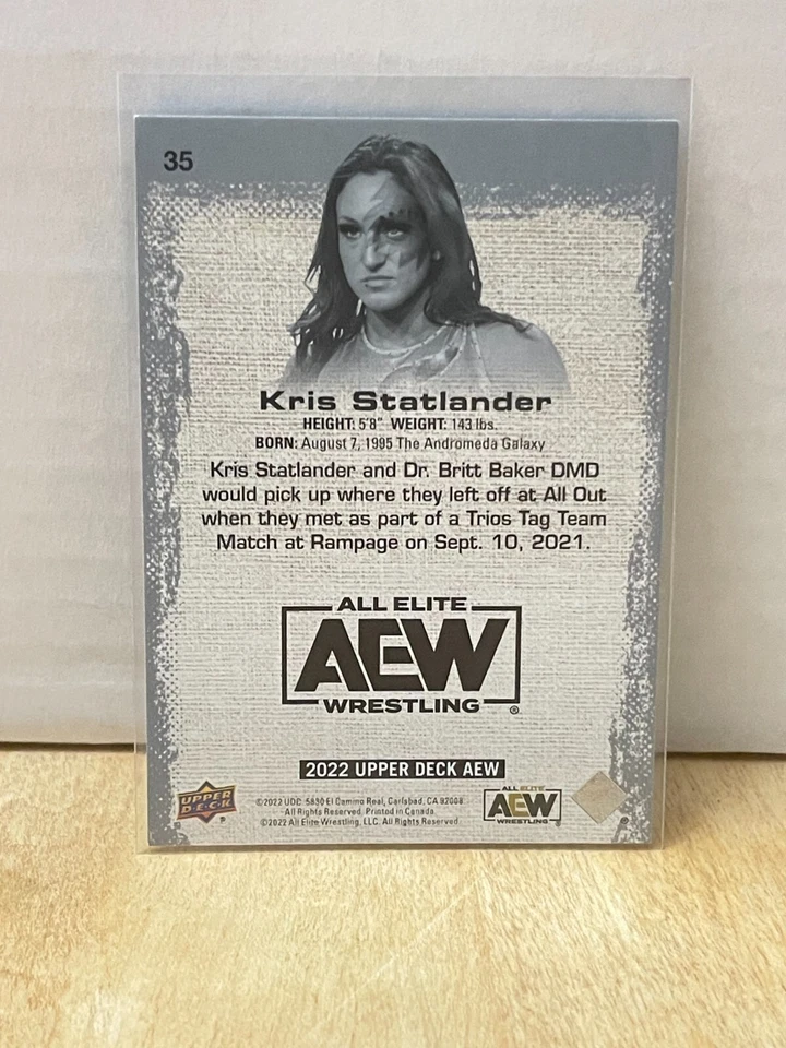 Kris Statlander - 2022 Upper Deck AEW Wrestling Card #35 - Image 2 of 2