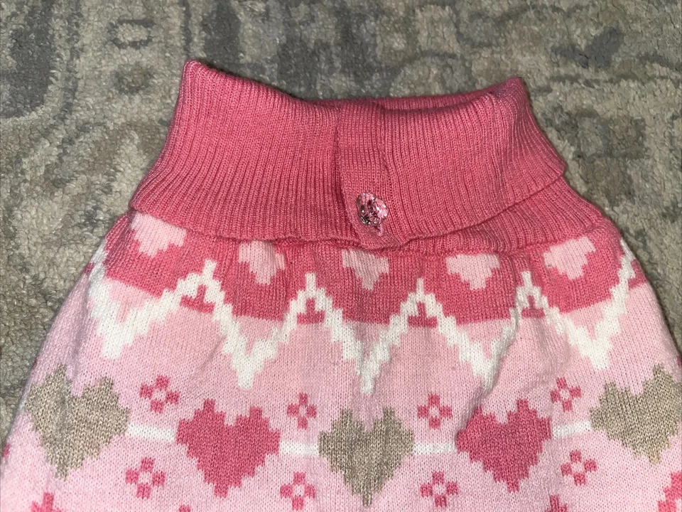 Suéter Rosa CORAZÓN Faiar Isle Perro Mascota Talla XL X-grande Smoochie Pooch Foto 2 de 4