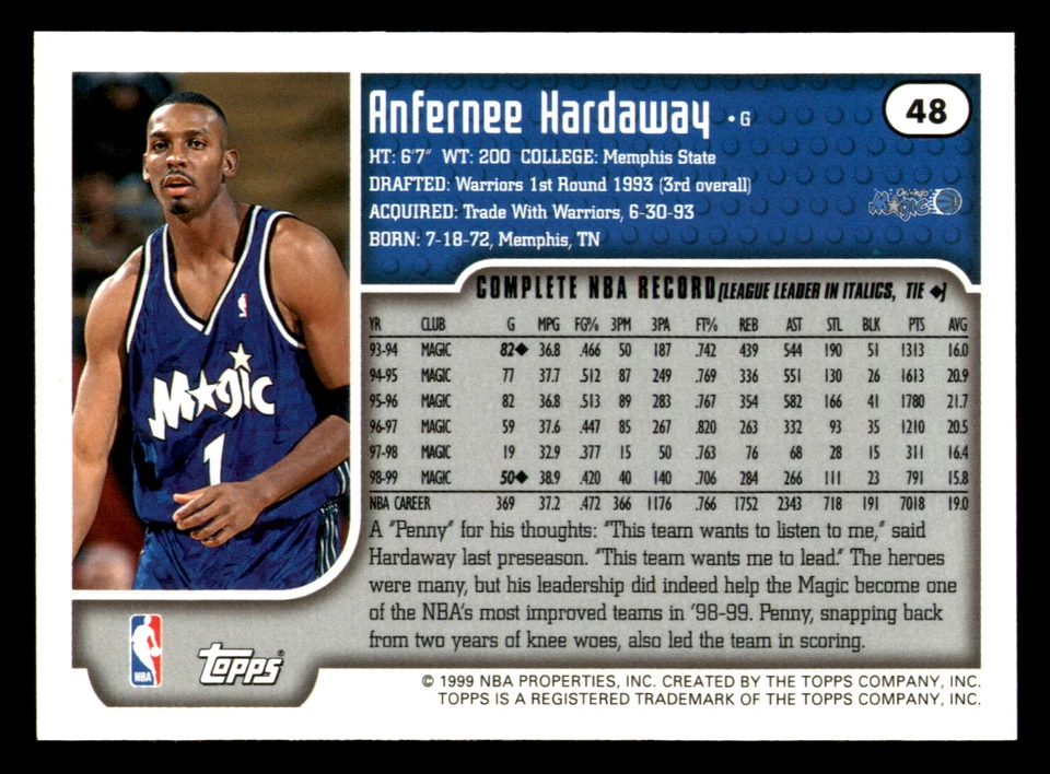 1999-00 Topps Basketball #1-250  -- Pick from List  [v22]   $5+ Free Ship - Image 2 of 4