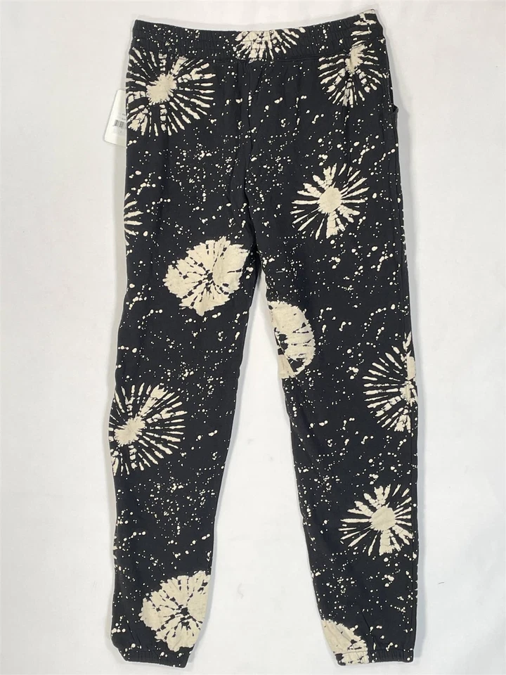 PJ Salvage Lounge Joggers Womens Small Stretch Elastic Waist Black Abstract - Image 2 of 4
