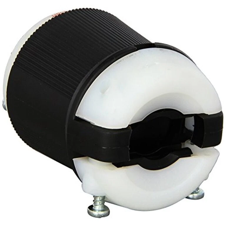 Hubbell HBL2521 4-полюсная 3-фазная блокирующая вилка с изолирующей рукояткой 20 А - черная/белая - Изображение 2 из 2