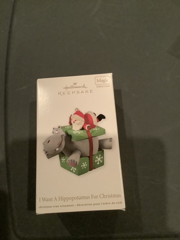 New. Hallmark Keepsake. Features Sound. I Want A Hippopotamus For Christmas.