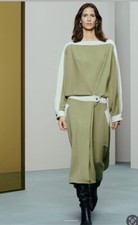 ZARA WOMENS LONG SLEEVE MIDI  DRESS LIGHT  GREEN SZ S NEW