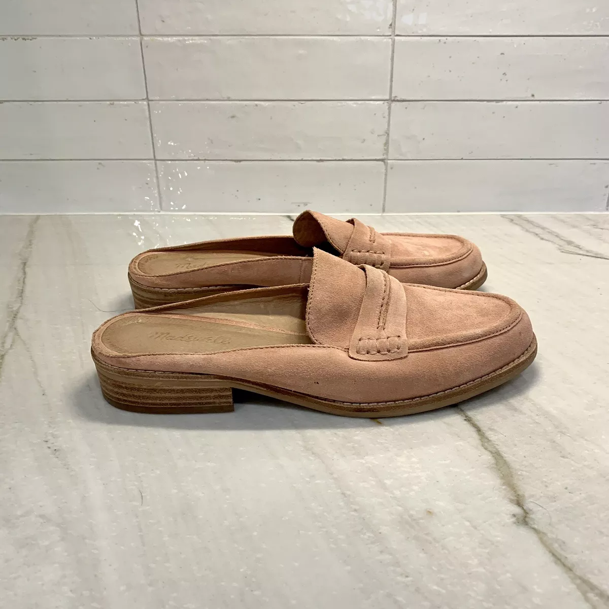 Madewell Womens Shoes Elinor Loafer Sz 10 Suede Leather Mule Dusty