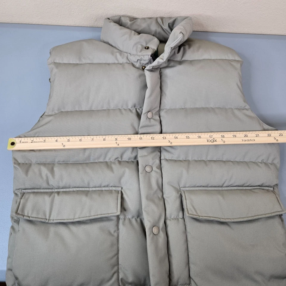 Cabelas Vest Mens Medium Beige Premier Goose Down Puffer Quilted Northern Zip - Image 4 of 4