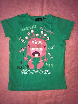 T-Shirt von Blue Seven mit Monster  in grün Gr. 110