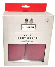 Hunter Boots Kids Fleece Boot Socks Size Large 1-3K Military Red Multi-Color NIB