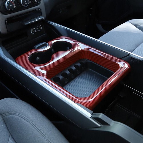 For 2019-2024 Dodge RAM 1500 Red Inner Central Water Cup Holder Cover Trim Frame For 2019-2024 Dodge RAM 1500 Red Inner Central Water Cup Holder Cover Trim Frame