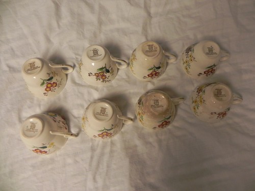 8 Vintage Copeland Spode Great Britain Gainsborough Floral Tea Cups Older Stamp - Picture 11 of 12