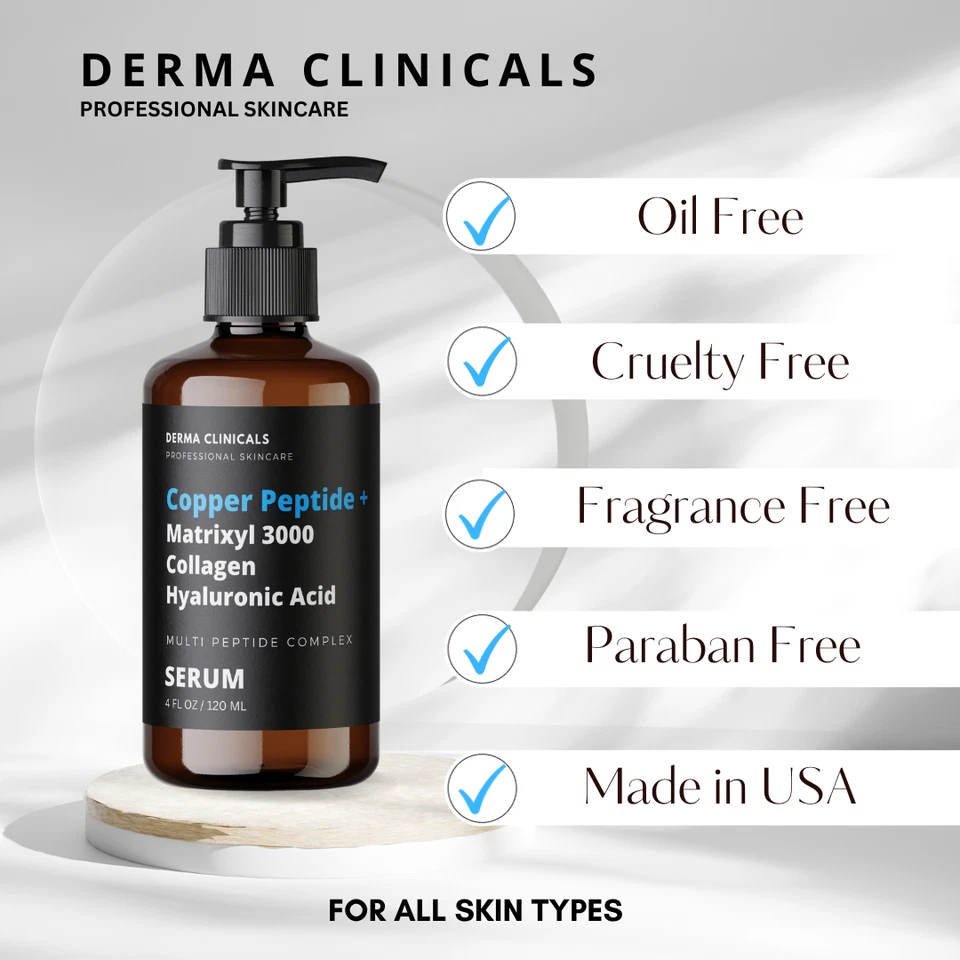 Copper peptide + Matrixyl 3000, Collagen, Hyaluronic acid, AntiAging Serum - 4oz - Image 4 of 4