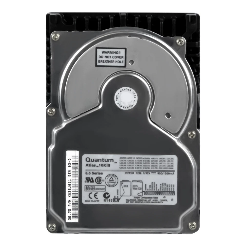Hard Drive Quantum Atlas 10KIII 36GB 10K 8MB SCSI U160 3.5'' KW36J011 - Image 2 of 3