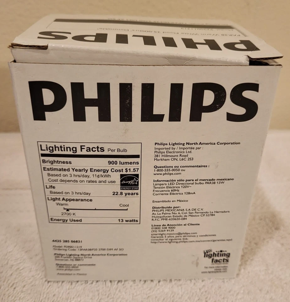 Philips • PAR38 25° • Dimmable • 13W • Warm White • LED Floodlight Bulb(s) • NIB - Image 3 of 4