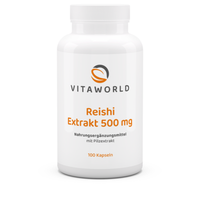 Vita World Reishi Extrakt 500Mg 100 Vegan Kapseln Reishi Kapseln Made In Germany
