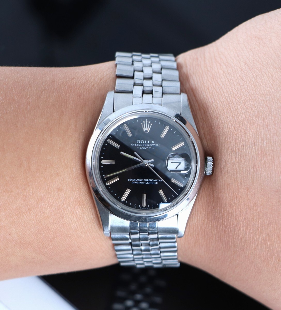 Vintage Rolex Oyster Perpetual 34mm Steel Jubilee Black Dial Vintage Rolex Oyster Perpetual 34mm Steel Jubilee Black Dial