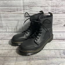 Dr. Martens 1460 Overlay Youth Black Leather Combat Boot Kid's 6 M/7 L