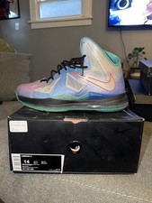 Nike LeBron X Pure Platinum/Black Sport Turq ...
