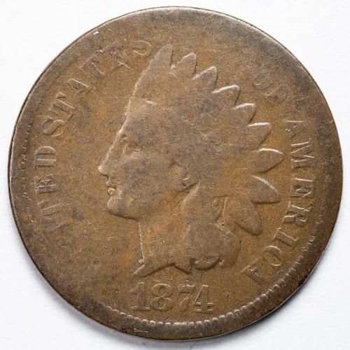 1874 Indian Head Penny Cent Good (G)