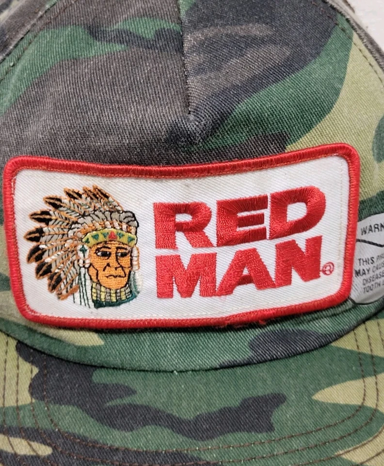 Red Man Chewing Tobacco Adj. Gorra de béisbol vintage camuflada, hecha en América Foto 3 de 4