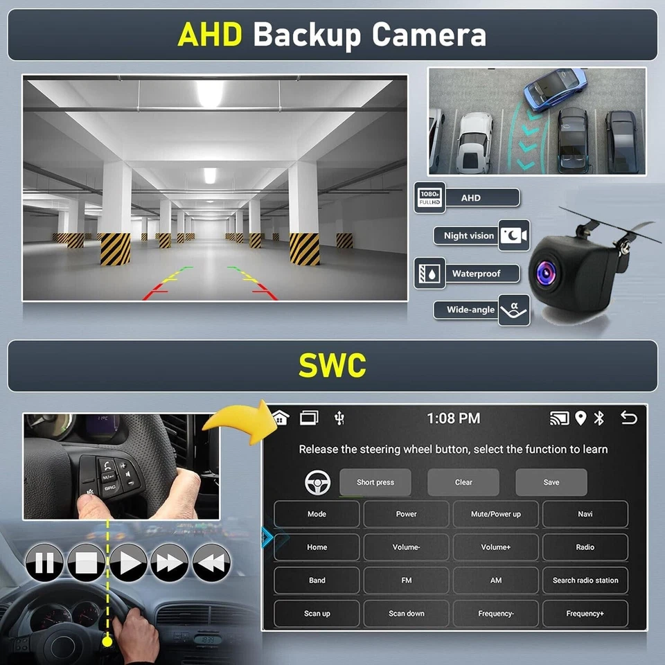 For Ford F250 F-350 1999-2004 Super Duty Carplay Stereo Radio Android 13 Navi BT - Image 4 of 4